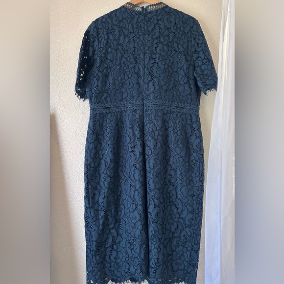 *NWOT* Rachel Parcell Lace Sheath Dress Dark Blue Size Large - Picture 4 of 10